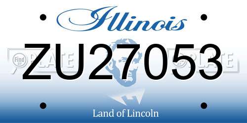 ZU27053 Illinois License Plate