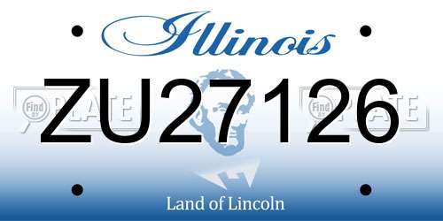 ZU27126 Illinois License Plate