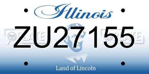 ZU27155 Illinois License Plate