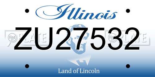 ZU27532 Illinois License Plate