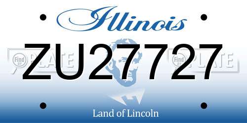 ZU27727 Illinois License Plate