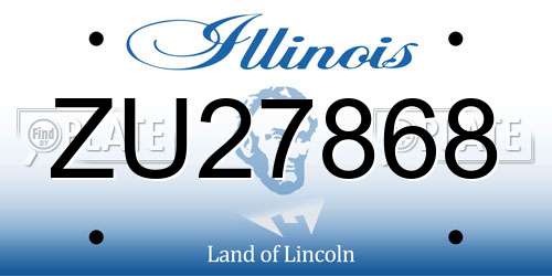ZU27868 Illinois License Plate