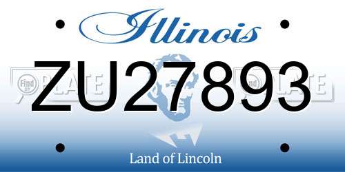ZU27893 Illinois License Plate
