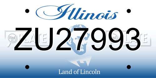 ZU27993 Illinois License Plate