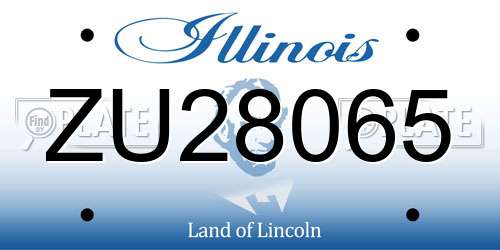 ZU28065 Illinois License Plate