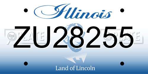 ZU28255 Illinois License Plate