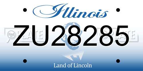 ZU28285 Illinois License Plate
