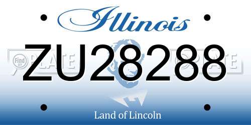 ZU28288 Illinois License Plate