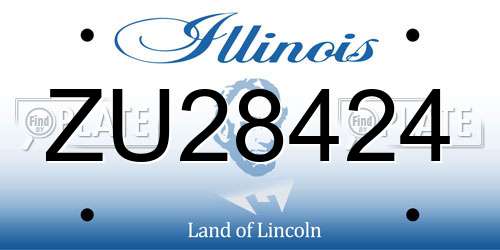 ZU28424 Illinois License Plate
