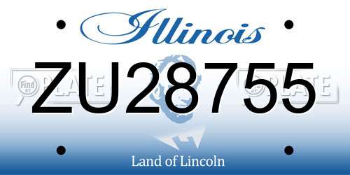 ZU28755 Illinois License Plate