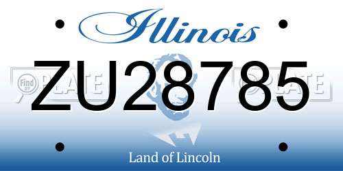 ZU28785 Illinois License Plate