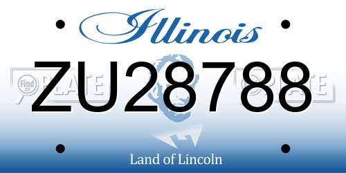ZU28788 Illinois License Plate