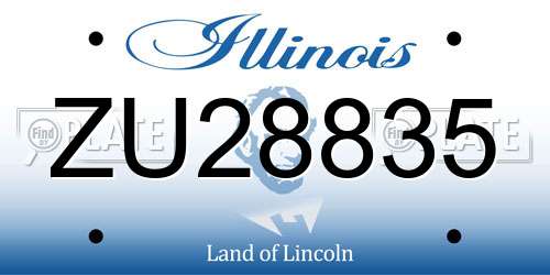 ZU28835 Illinois License Plate