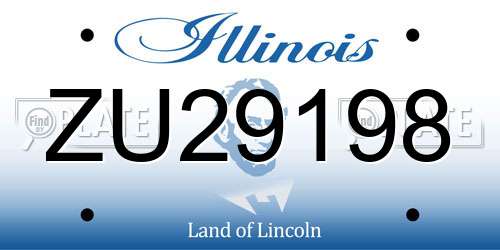 ZU29198 Illinois License Plate