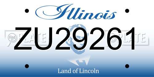 ZU29261 Illinois License Plate