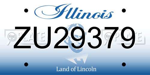 ZU29379 Illinois License Plate
