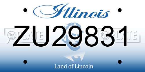 ZU29831 Illinois License Plate