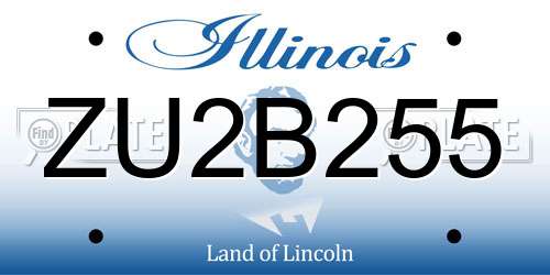 ZU2B255 Illinois License Plate
