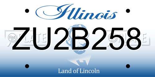 ZU2B258 Illinois License Plate