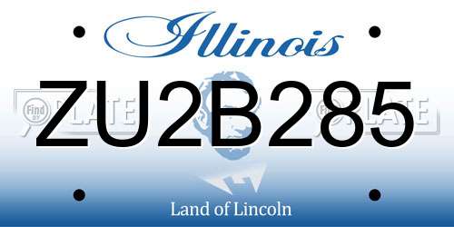 ZU2B285 Illinois License Plate