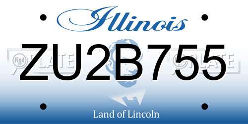 ZU2B755 Illinois License Plate