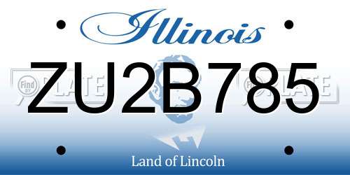 ZU2B785 Illinois License Plate