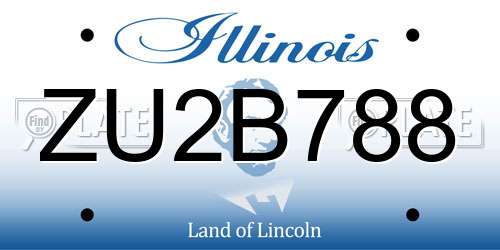ZU2B788 Illinois License Plate