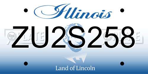 ZU2S258 Illinois License Plate