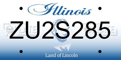 ZU2S285 Illinois License Plate