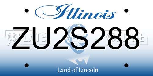 ZU2S288 Illinois License Plate