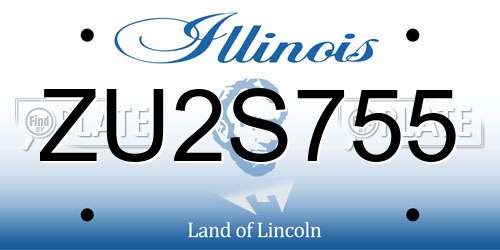 ZU2S755 Illinois License Plate