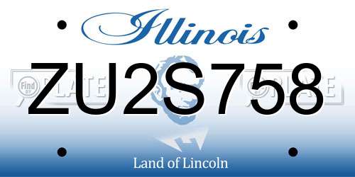 ZU2S758 Illinois License Plate
