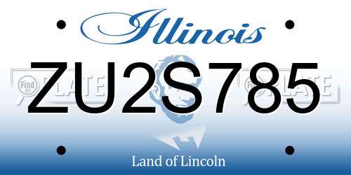 ZU2S785 Illinois License Plate