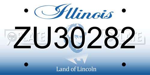 ZU30282 Illinois License Plate