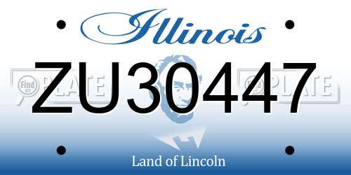 ZU30447 Illinois License Plate