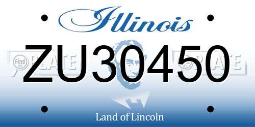 ZU30450 Illinois License Plate