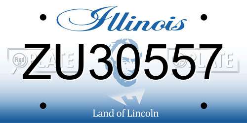 ZU30557 Illinois License Plate