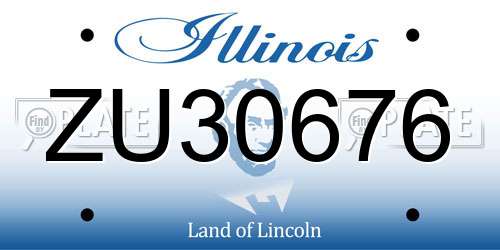 ZU30676 Illinois License Plate