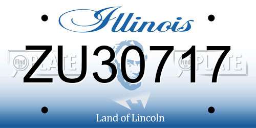 ZU30717 Illinois License Plate