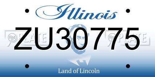 ZU30775 Illinois License Plate