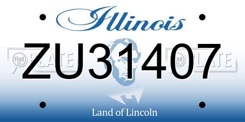 ZU31407 Illinois License Plate