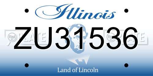 ZU31536 Illinois License Plate