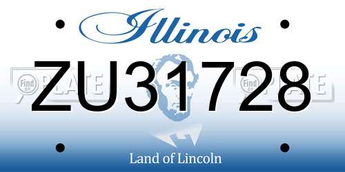ZU31728 Illinois License Plate