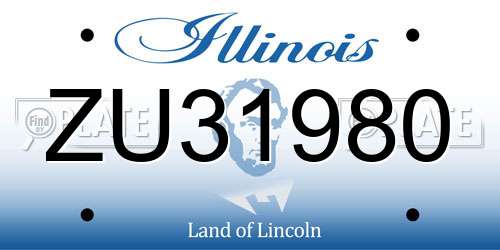 ZU31980 Illinois License Plate