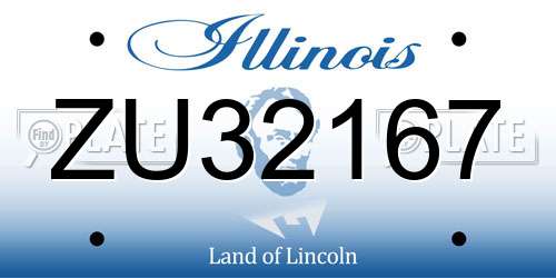 ZU32167 Illinois License Plate