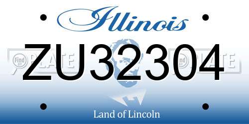 ZU32304 Illinois License Plate