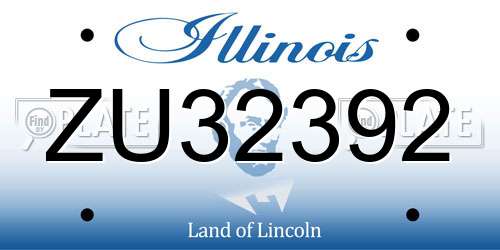 ZU32392 Illinois License Plate