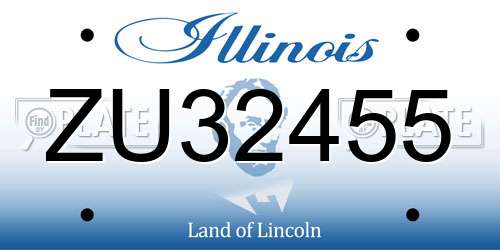 ZU32455 Illinois License Plate