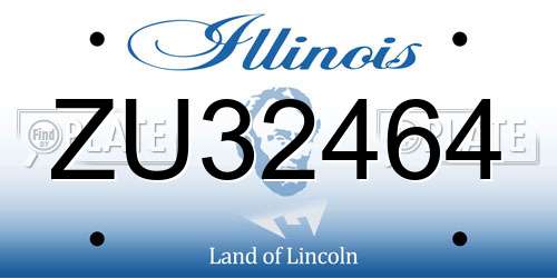 ZU32464 Illinois License Plate