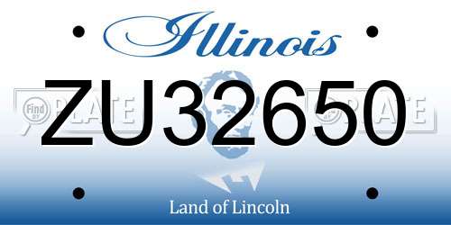 ZU32650 Illinois License Plate